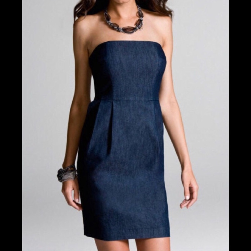 Strapless denim dress